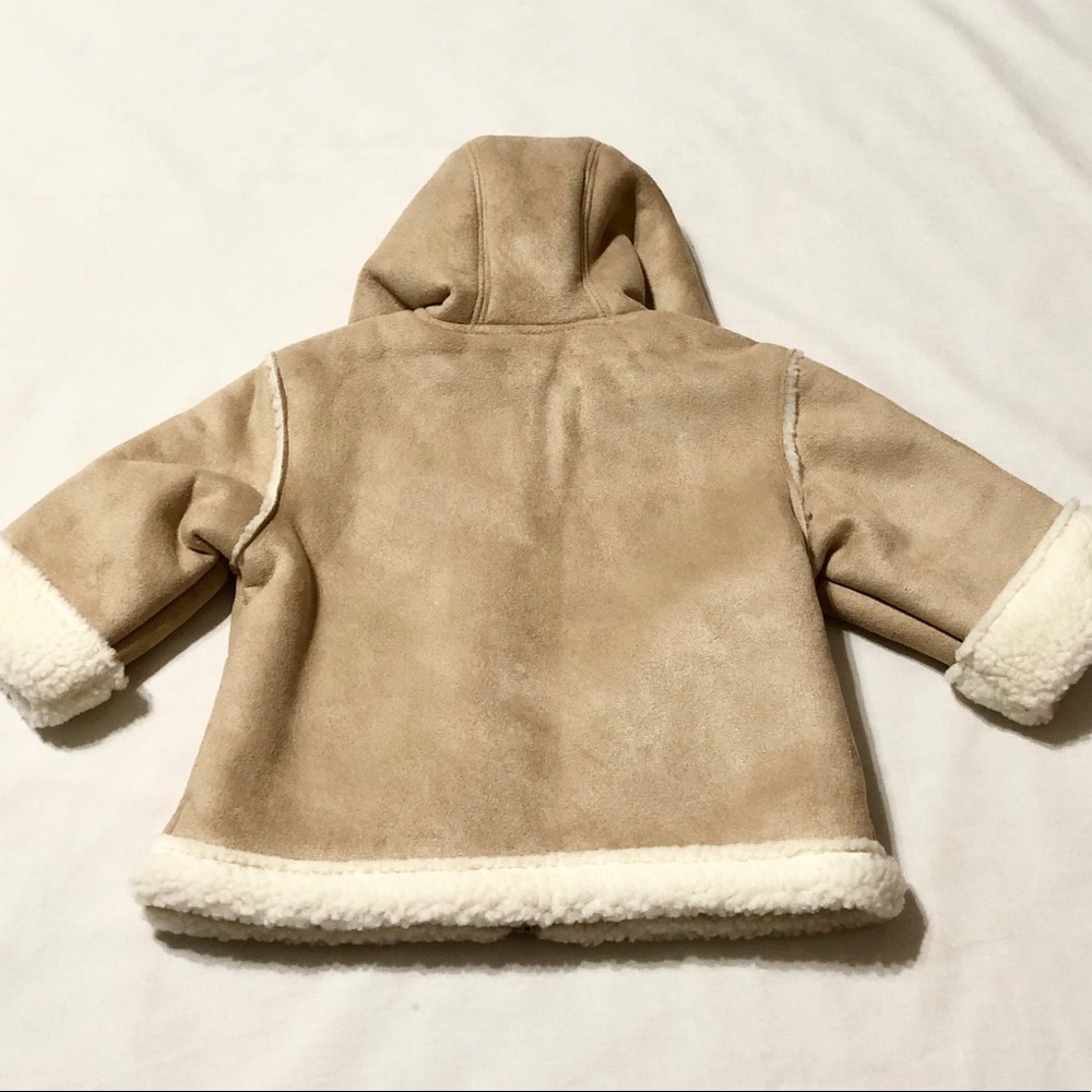 NWT - Vintage Baby Gap Faux Shearling Zip-Front Hooded Jacket w/Pockets- Newborn - Picture 7 of 13